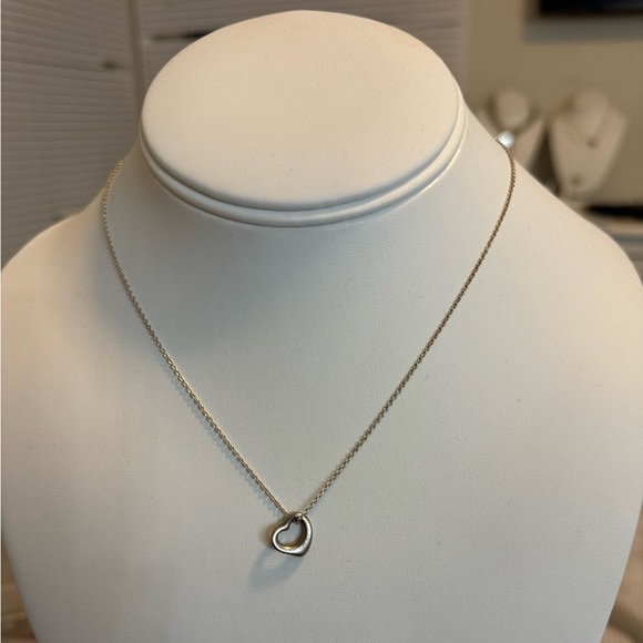 Tiffany & Co. Elsa Peretti®  Open Heart Pendant Necklace 925 Silver small - Picture 1 of 6